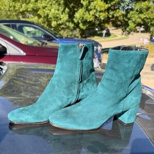 M. Gemi Teal Corsa Ankle Boots, Size 41
